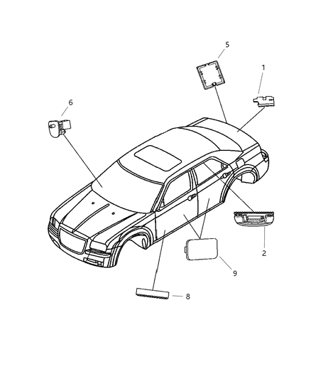 2006 Dodge Magnum Lamps - Cargo, Dome & Courtesy Diagram