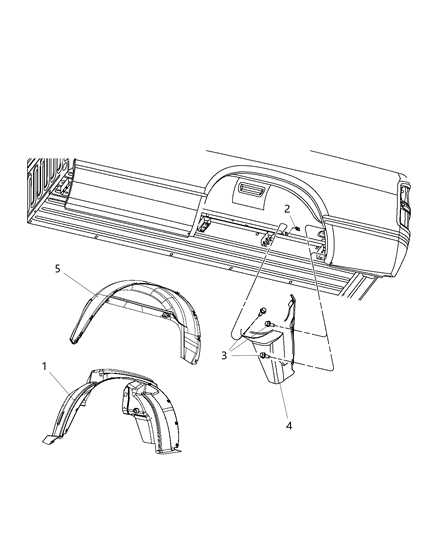 2012 Ram 3500 Pickup Rear Wheelhouse Shields Diagram 1