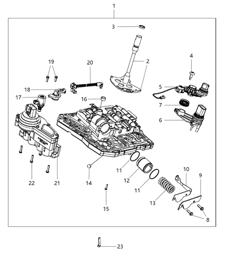 2011 Ram Dakota Valve Body & Related Parts Diagram 1