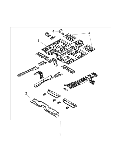 2018 Dodge Journey Pan-Front Floor Diagram for 68345790AA