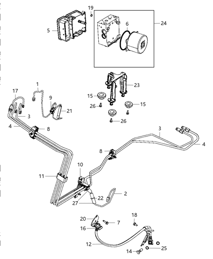 2012 Dodge Challenger Anti-Lock Brake System Module Diagram for 68154622AA