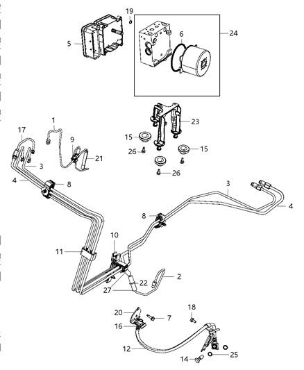 2012 Dodge Challenger Tube-Brake Diagram for 68071597AA