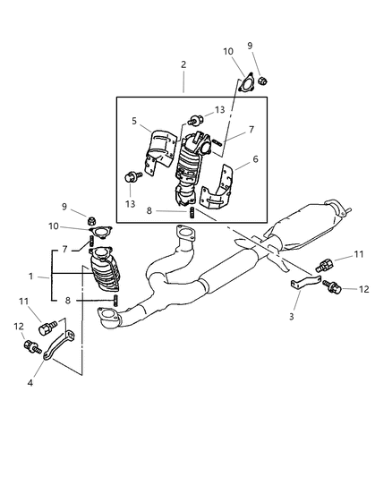 2003 Chrysler Sebring Catalytic Converter Diagram for MR968966