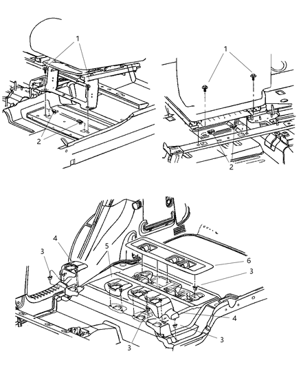 2002 Chrysler PT Cruiser Front Seat - Attaching Parts Diagram