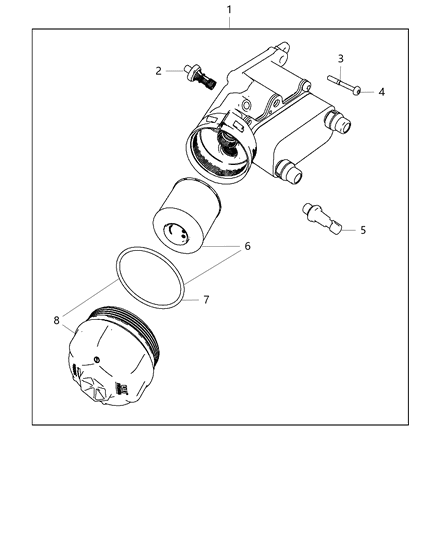 2018 Jeep Cherokee Engine Oil Filter & Housing , Adapter / Oil Cooler & Hoses / Tubes Diagram 3