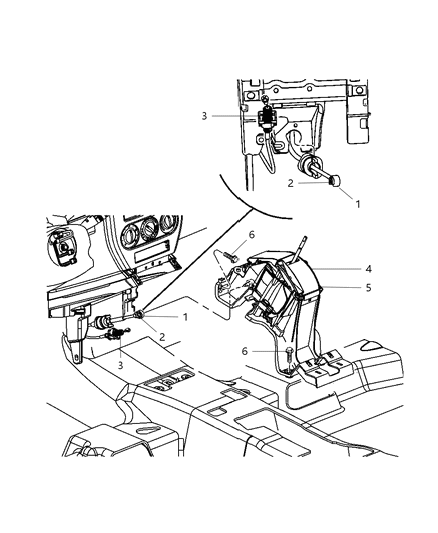 2007 Jeep Compass Gearshift Control Diagram