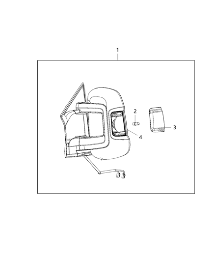 2016 Ram ProMaster 1500 Lamps, Outside Mirror Diagram