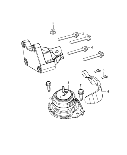 2011 Jeep Grand Cherokee INSULATOR-Engine Mount Diagram for 52124677AD