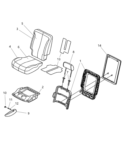 2005 Chrysler Pacifica Seat Armrest Diagram for YM671L2AA