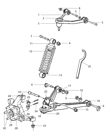 2008 Dodge Viper Suspension - Front Diagram