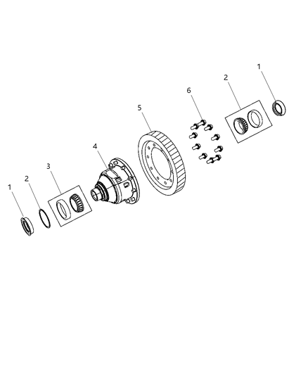 2008 Dodge Caliber Gear-Differential Ring Diagram for 68033412AA