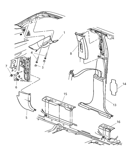 2009 Jeep Grand Cherokee Panel-A Pillar Diagram for 5HS26BDXAM