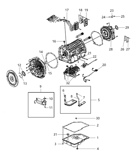 2011 Ram 1500 Transmission Serviceable Parts Diagram