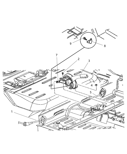 2001 Chrysler PT Cruiser Lever & Cables Diagram