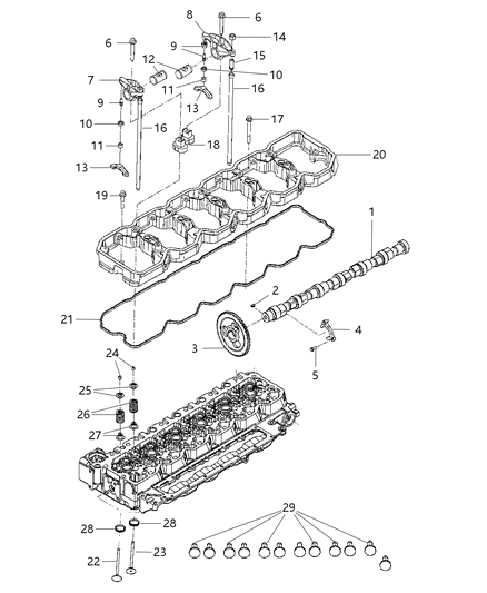 2008 Dodge Ram 3500 Camshaft & Valvetrain Diagram 2