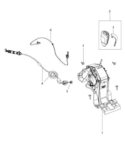 2012 Dodge Caliber Transmission Shifter Diagram for 68059280AC