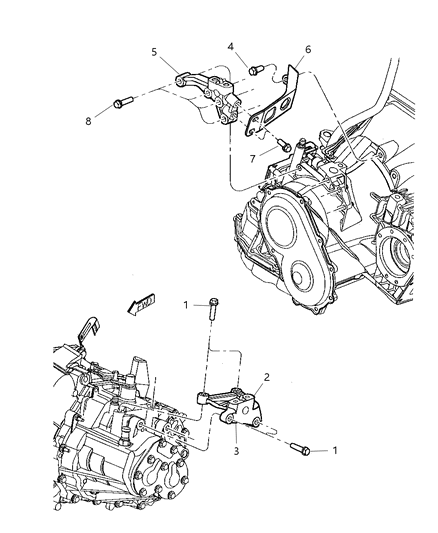 2004 Chrysler PT Cruiser Engine Mount - Brackets Diagram