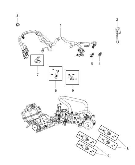 2016 Ram ProMaster 1500 Control Module Wiring Harness & Sensors Diagram