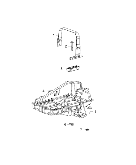 2017 Chrysler Pacifica Tray, Battery Diagram 1