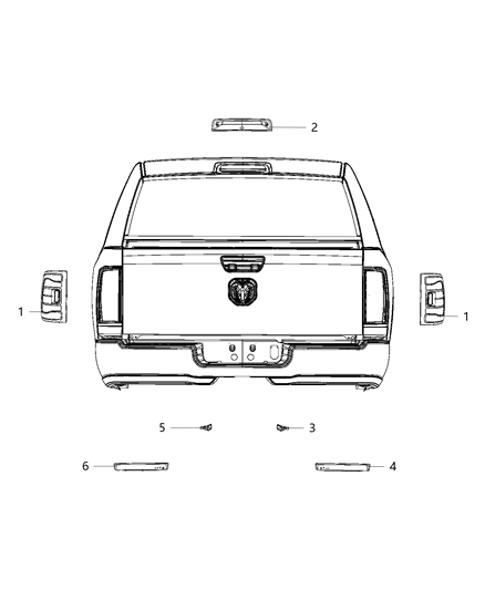 2020 Ram 3500 Lamp-Tail Diagram for 68361725AD