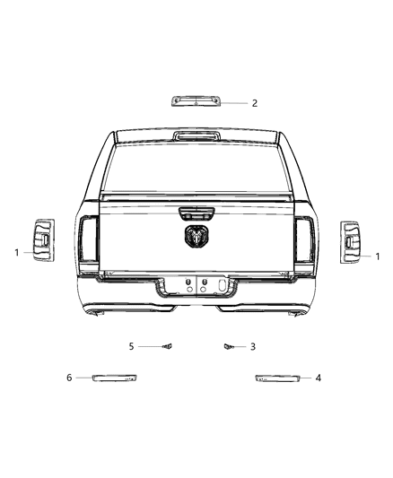 2020 Ram 3500 Lamps - Rear Diagram 3