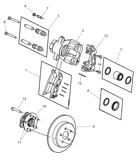 2005 Chrysler Pacifica Brakes, Rear Disc Diagram