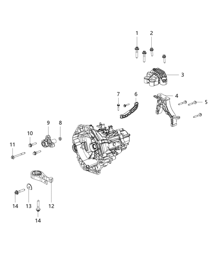 2018 Jeep Renegade Mounting Support Diagram 1