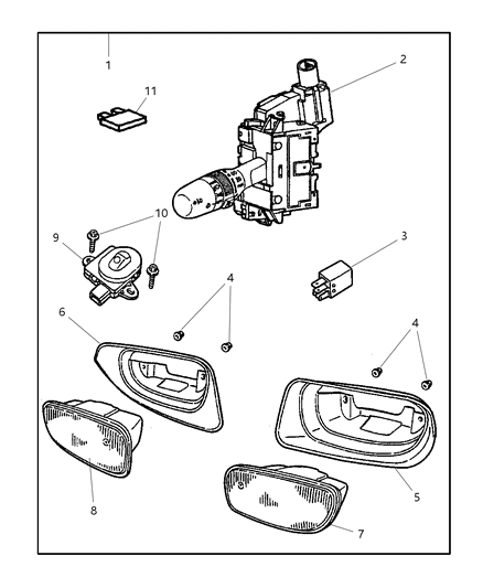 2001 Jeep Grand Cherokee Light Package - Fog Diagram