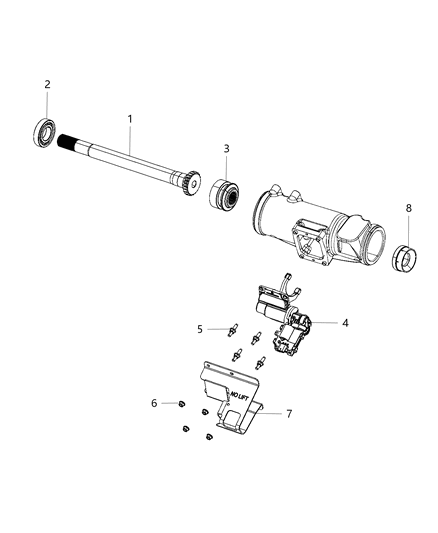 2019 Ram 2500 Axle Intermediate Shaft Diagram for 68216988AA