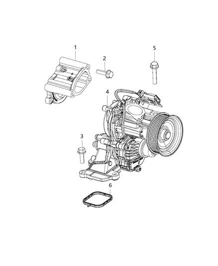 2020 Jeep Cherokee Water Pump & Related Parts Diagram 1