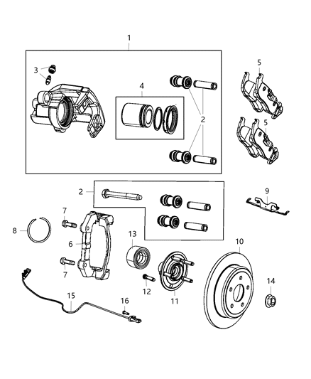 2021 Dodge Durango Rear Disc Brake Diagram for 68532223AA