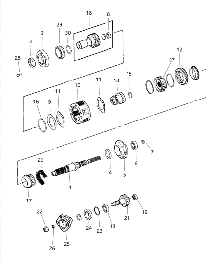 2000 Dodge Dakota Gear-Input Diagram for 5015503AA