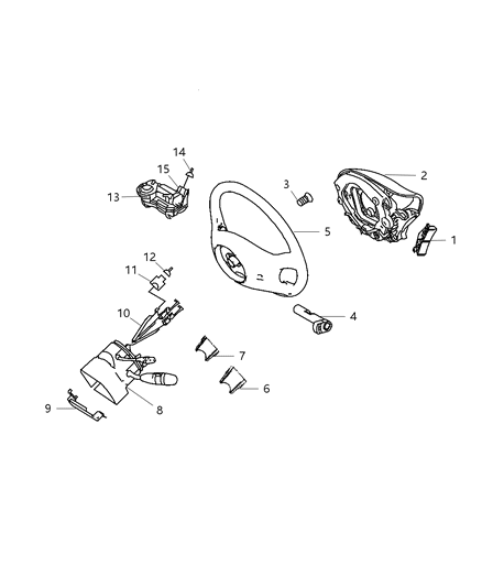 2009 Dodge Sprinter 2500 Air Bag Module Impact Sensor & Clockspring Diagram