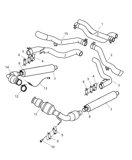 2003 Dodge Viper Resonator-Exhaust Diagram for 5290387AB