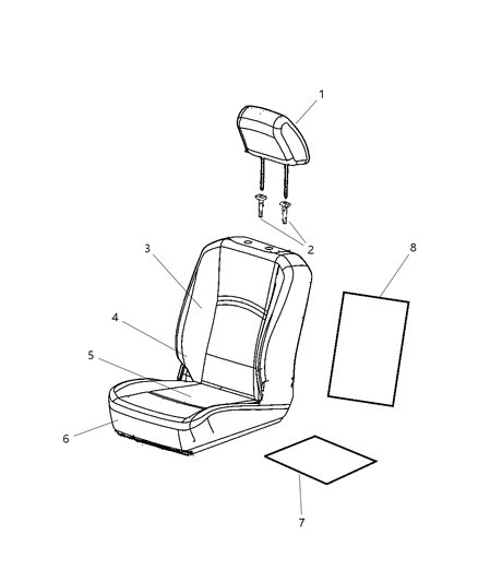 2009 Dodge Ram 1500 HEADREST-Front Diagram for 1NQ95XDVAA