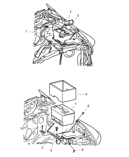 2004 Dodge Ram 1500 Battery To Ground Cable Diagram for 5029567AB