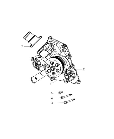 2007 Jeep Grand Cherokee Water Pump & Related Parts Diagram 3