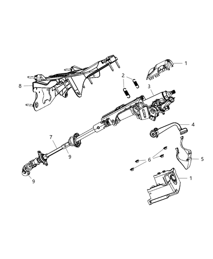 2009 Jeep Liberty Column-Steering Diagram for 5057351AD