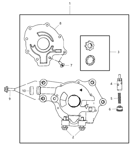 2009 Chrysler Sebring Pump-Engine Oil Diagram for 4663745AC
