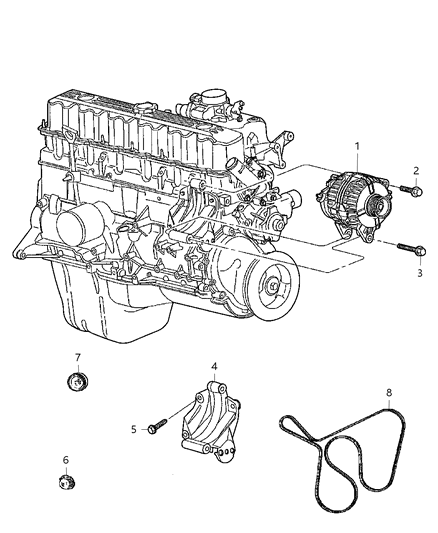 2004 Jeep Wrangler Belt-Accessory Drive Diagram for 4854033AB