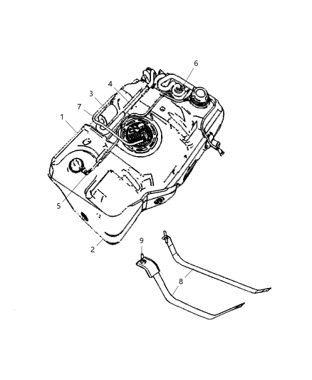 2008 Chrysler PT Cruiser Fuel Tank & Related Diagram 2