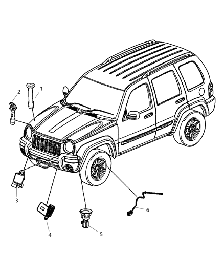 2003 Jeep Liberty Sensor-Anti-Lock Brakes Diagram for 56041450AC