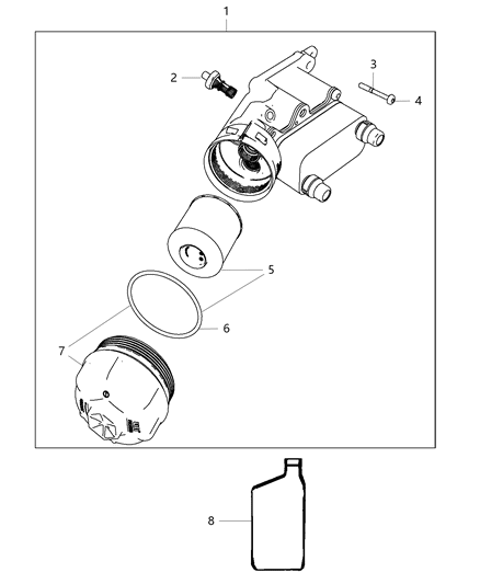 2018 Jeep Compass Engine Oil Filter And Housing / Cooler And Adapter Diagram 3