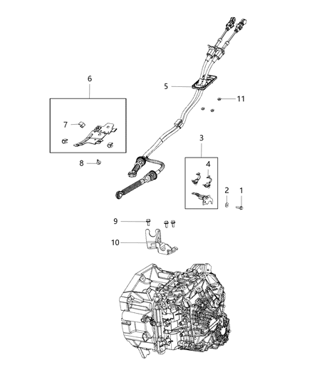 2016 Jeep Renegade Gear Shift Cable And Bracket Diagram 2