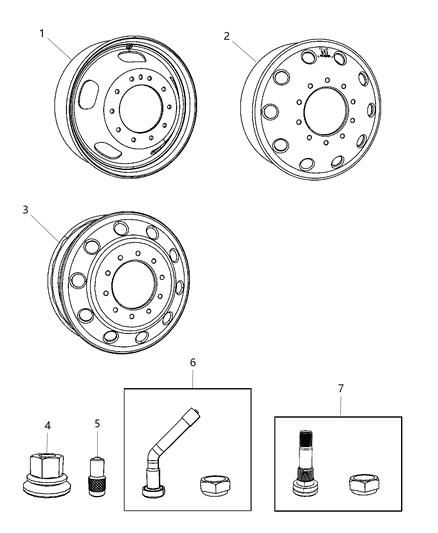 2018 Ram 4500 Wheels & Hardware Diagram