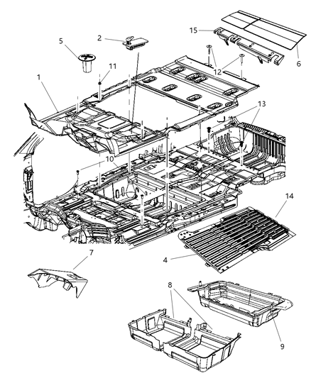 2010 Dodge Grand Caravan Carpet-Floor Diagram for ZQ88DK5AD