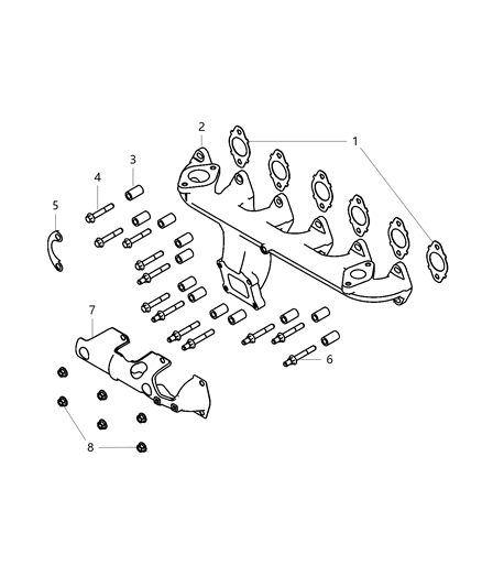 2020 Ram 2500 Exhaust Manifold & Heat Shield Diagram 2