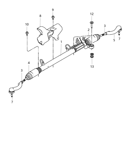 2013 Dodge Avenger Rack And Pinion Gear Remanufactured Diagram for R5154524AD