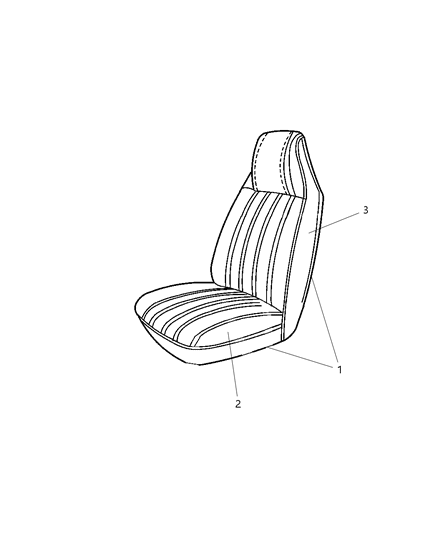 2003 Dodge Ram Van Front Seat Back Cover Diagram for YC721T5AA