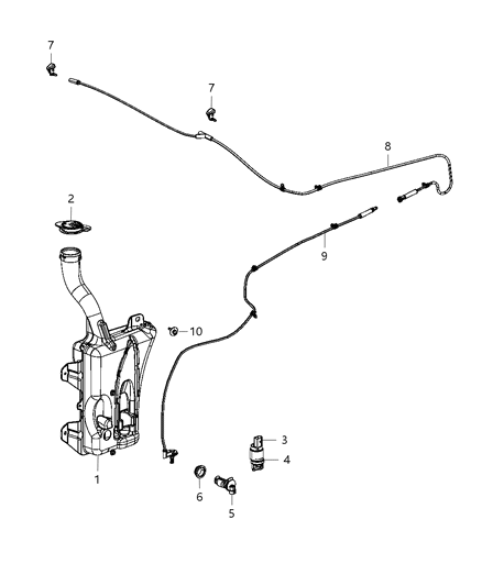 2013 Dodge Dart GROMMET-Washer Level Sensor Diagram for 68171076AA